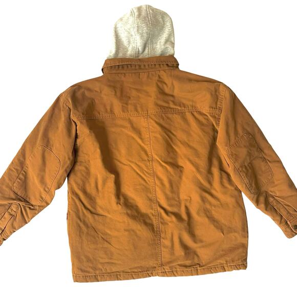 Buffalo Outdoors Men’s 2XL Brown Canvas Work Jacket w/ Gray Sweatshirt Hood - Picture 3 of 16